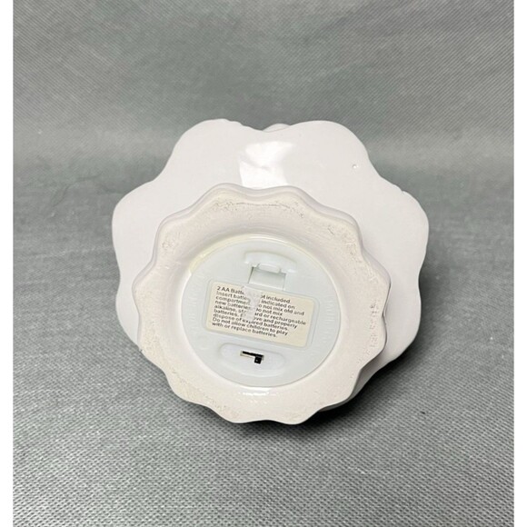 White Ceramic 8" Tabletop Christmas Tree  Multi-Color Lights Battery Operated - Picture 8 of 9